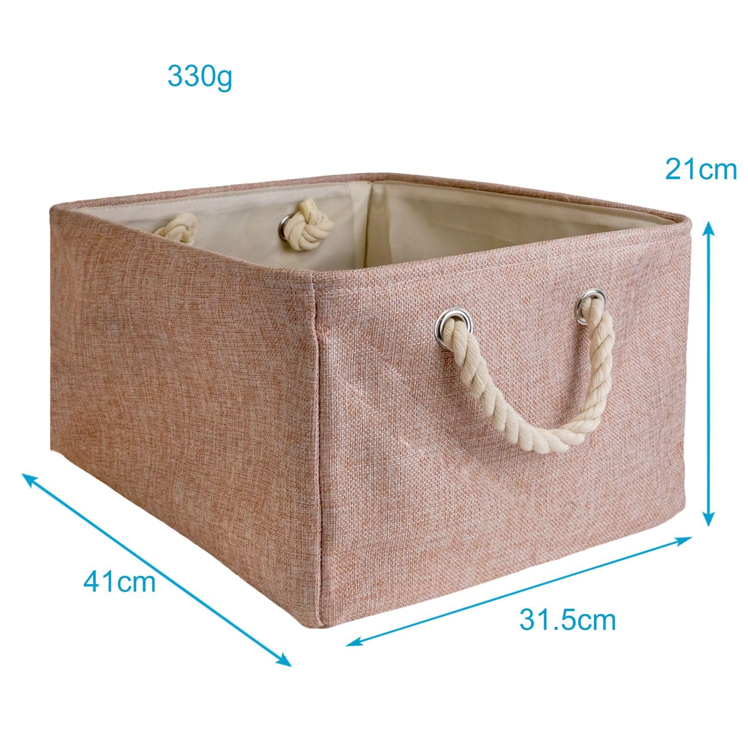Intirilife Aufbewahrungskorb Rosa Organizer 41 cm mit Henkel