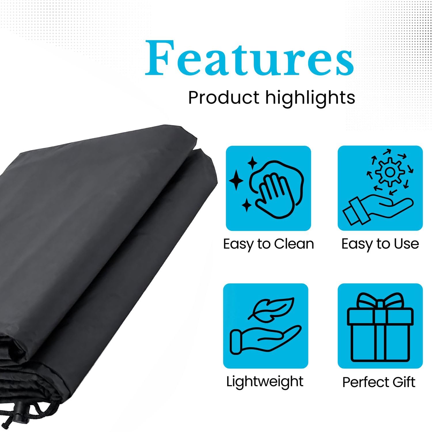 Intirilife Grillabdeckung Schwarz 144x61x130cm wasserdicht