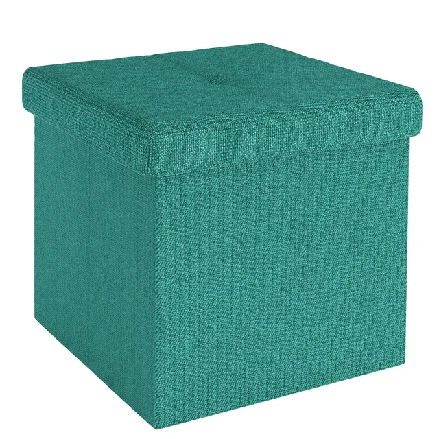 Intirilife Sitzhocker Sitzwürfel 38x38x38 cm Dunkel Türkis Stoff