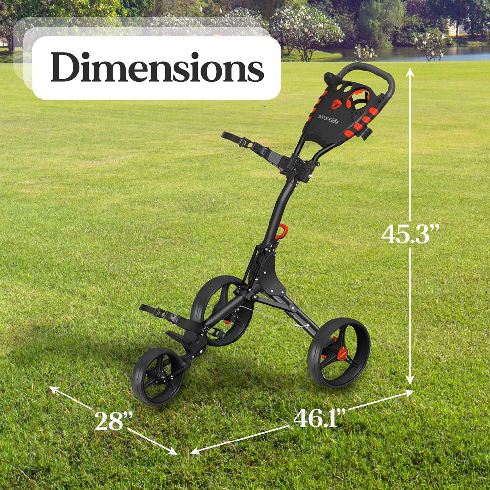Serenelife Camping Golf Trolley Weiß Alu klappbar 3-Rad