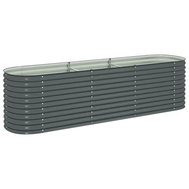 vidaXL Hochbeet 320x80x81 cm Pflanzkasten Grau Stahl