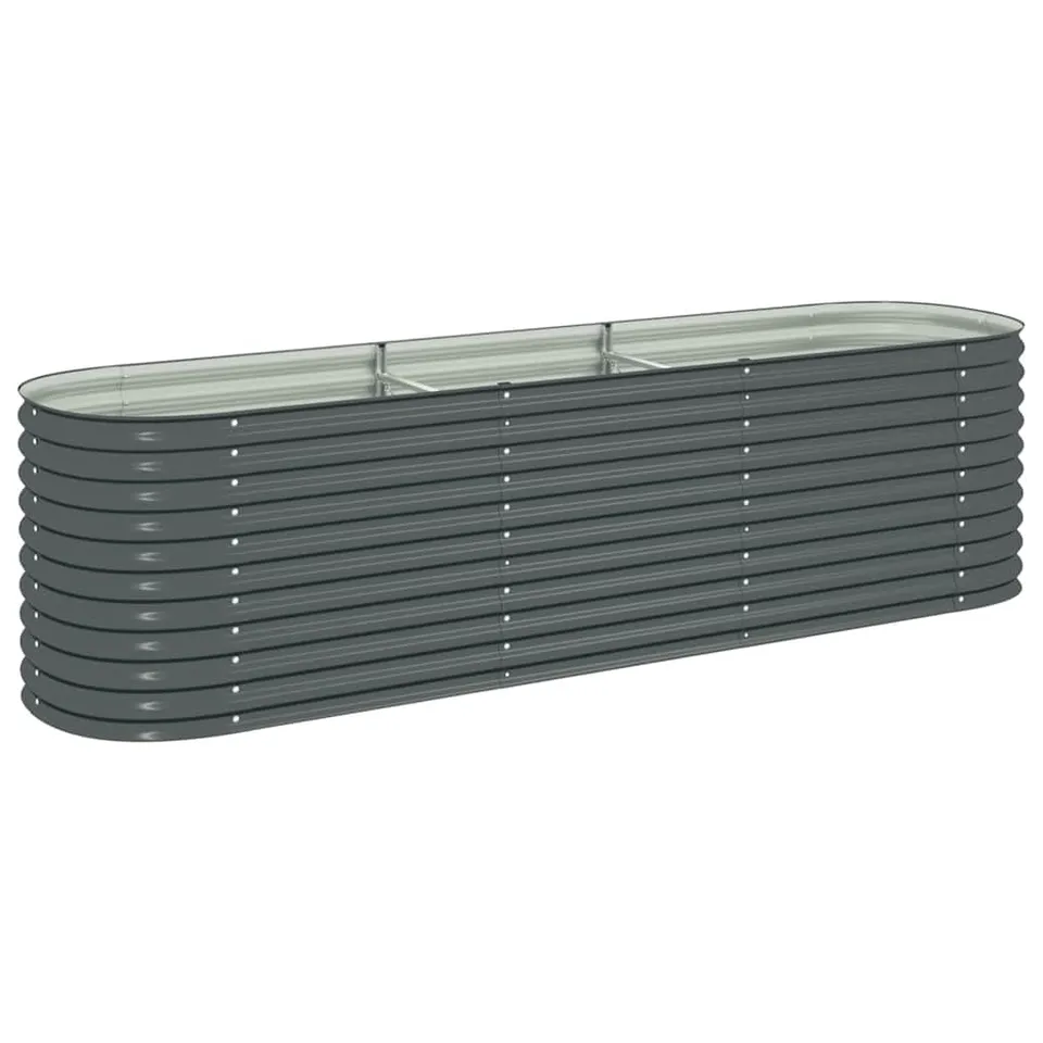 vidaXL Hochbeet 320x80x81 cm Pflanzkasten Grau Stahl