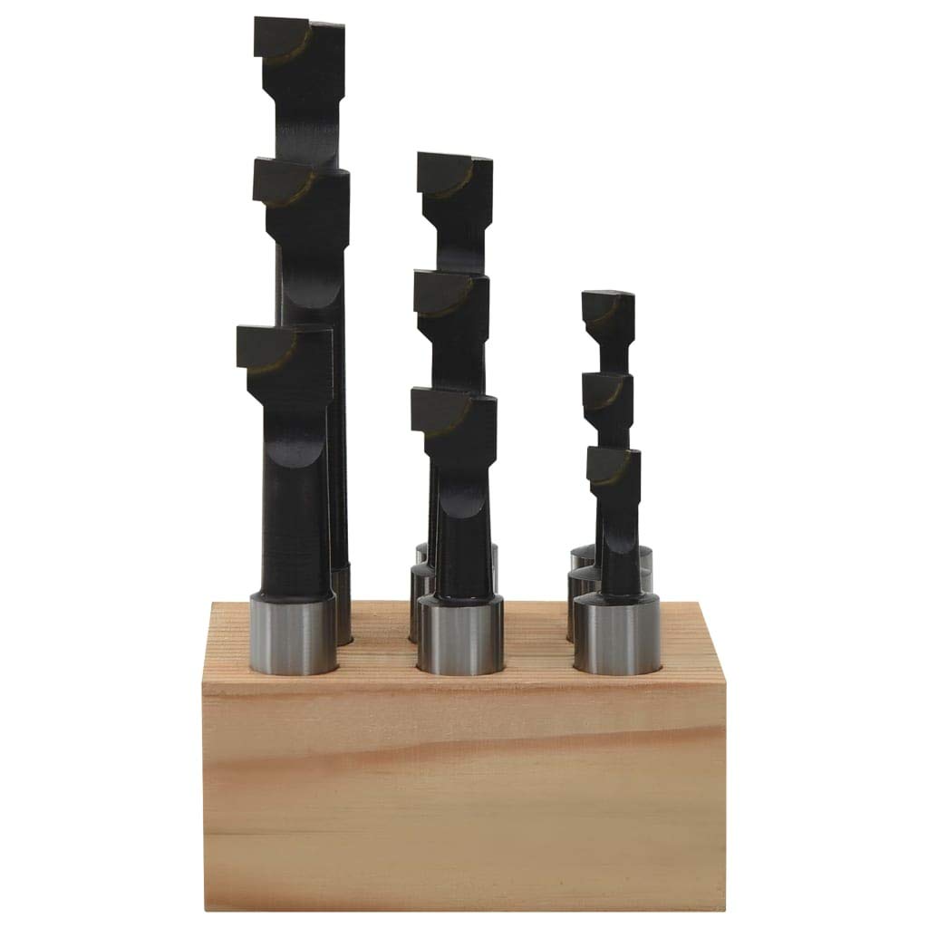 vidaXL Heimwerker Bohrstangen 9-tlg. 12 mm Holzsockel Stahl