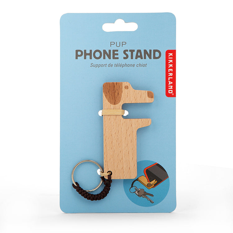 Kikkerland Pup Phone Stand Handyhalter Hund Holz