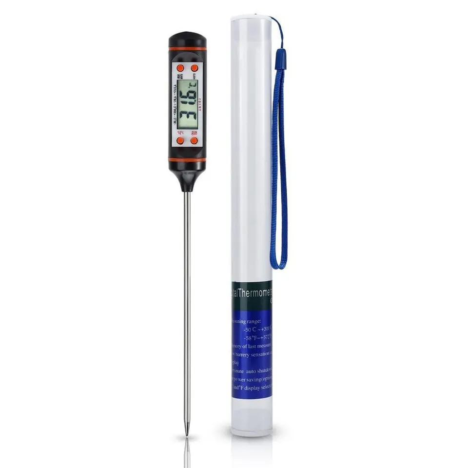 Intirilife Digitales Küchenthermometer schwarz 25 cm Edelstahl