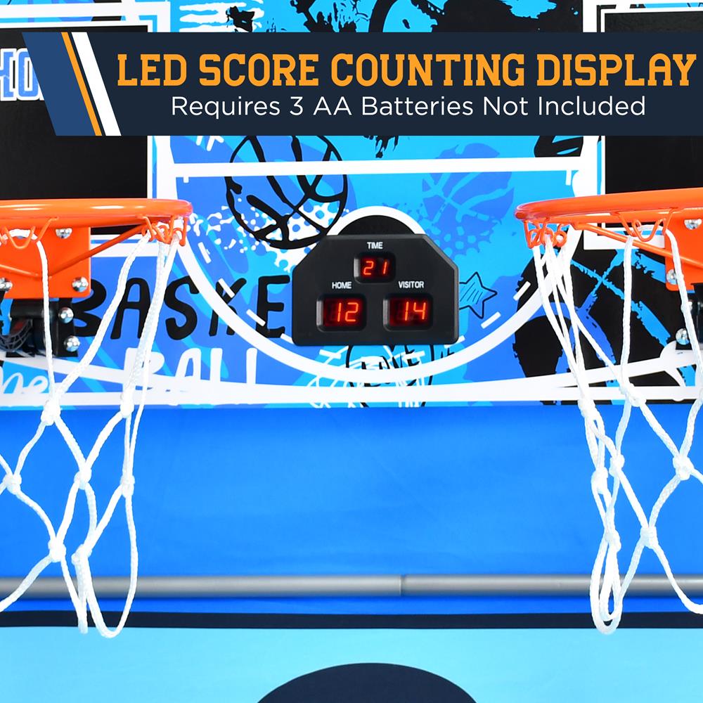 Serenelife Game Tables Basketballspiel Dual Hoop LED klappbar