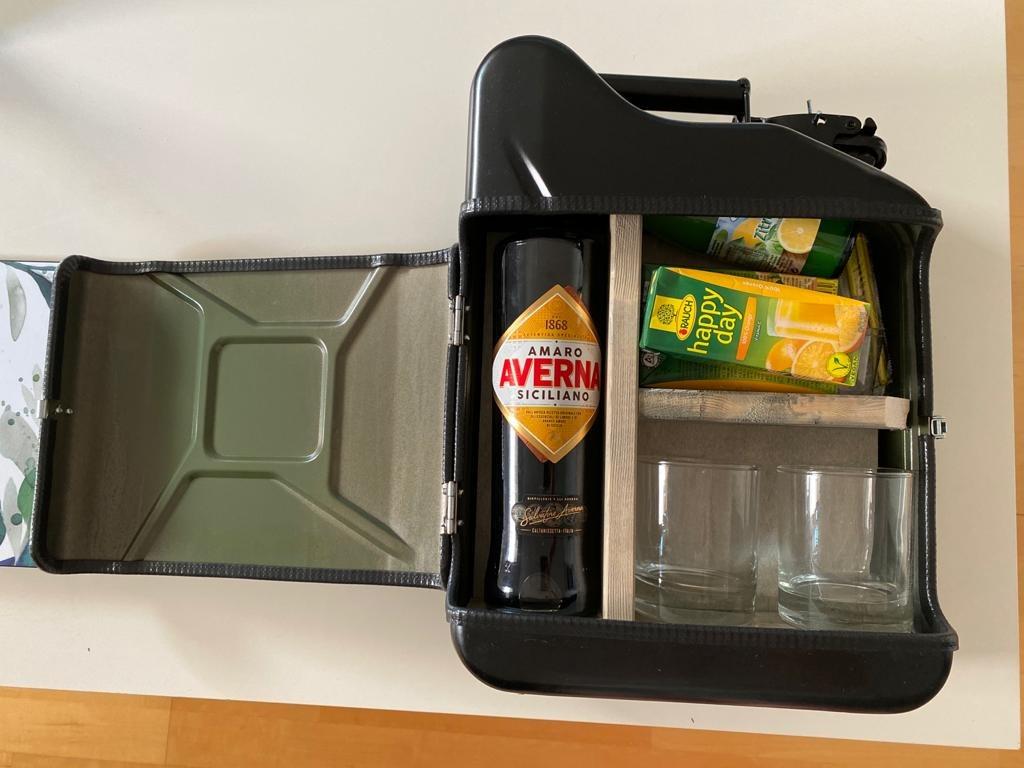 Mikamax Kanister Bar 10L Minibar Schwarz 2 Gläser