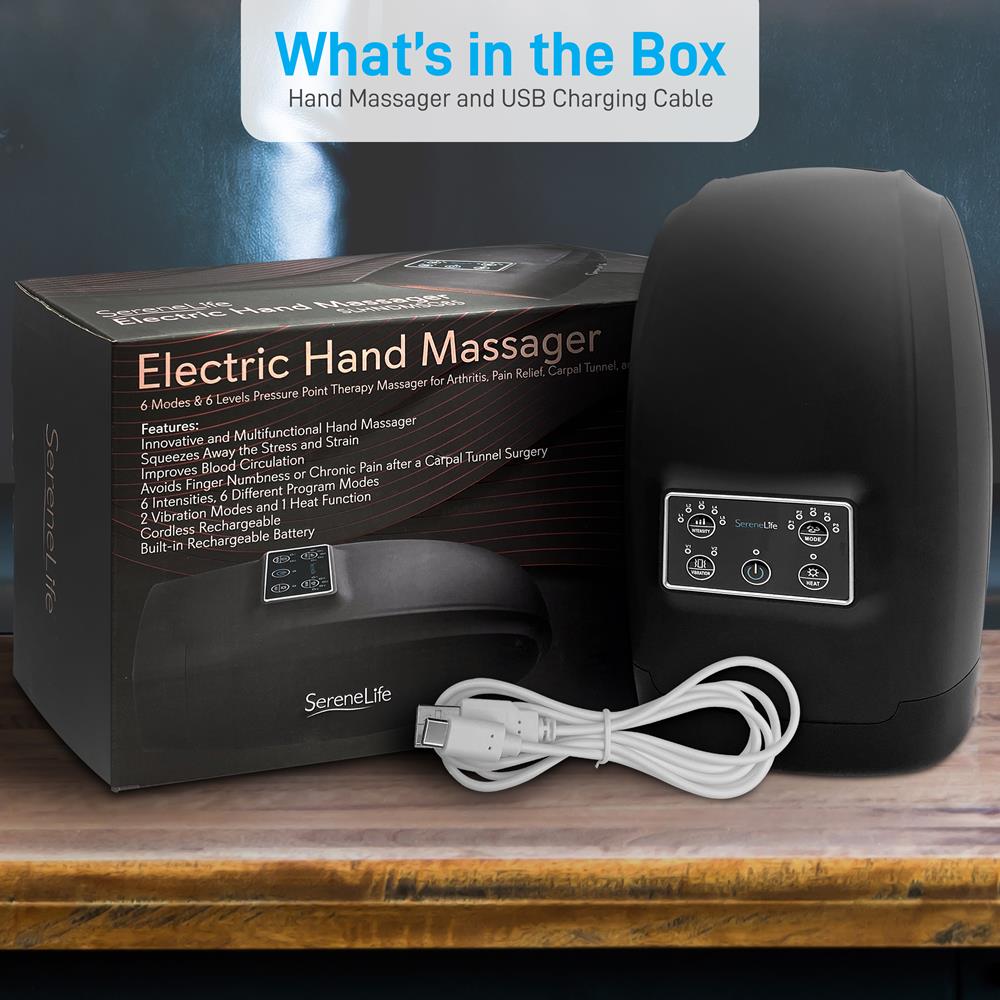 Serenelife Massage Handmassagegerät Weiß Akku 6 Modi mit Wärme