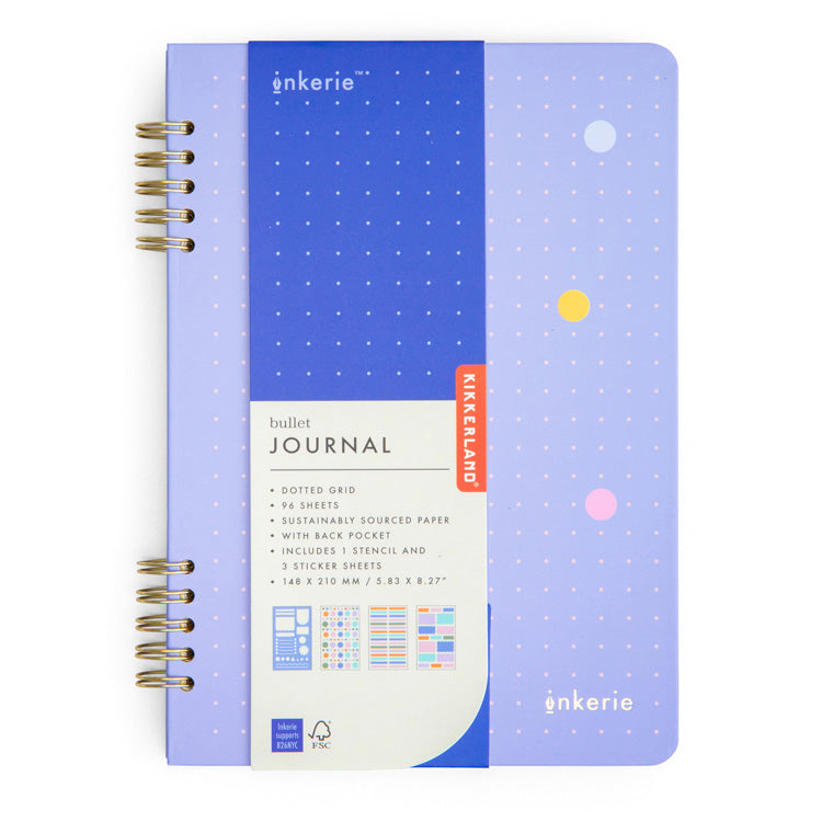 Kikkerland Inkerie Bullet Journal Notizbuch 192 Seiten Sticker