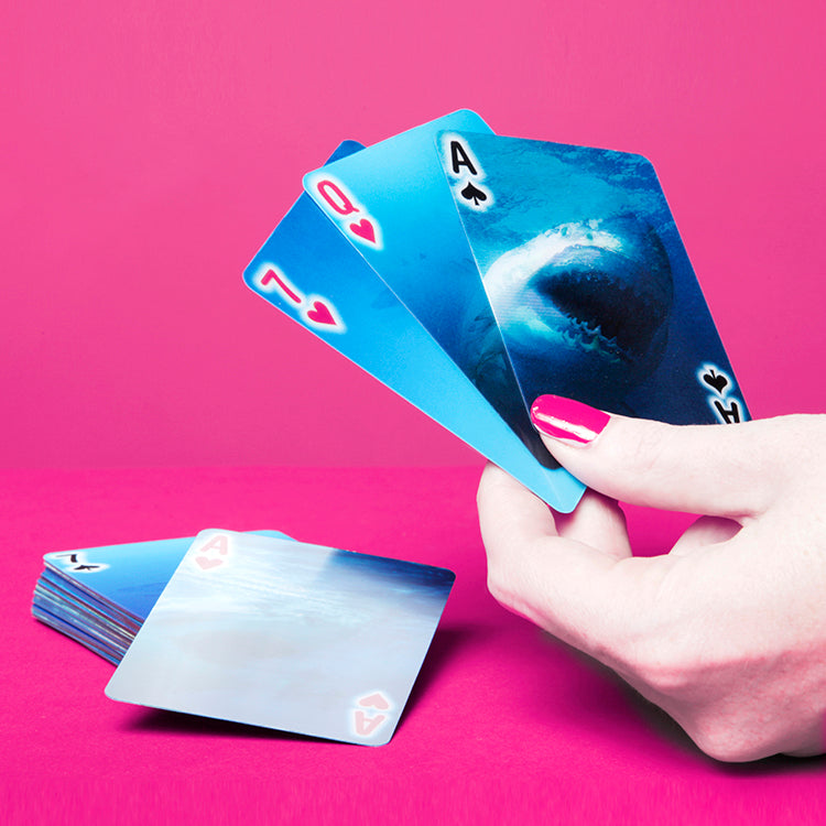 Kikkerland Shark 3D Playing Cards Spielkarten Hai
