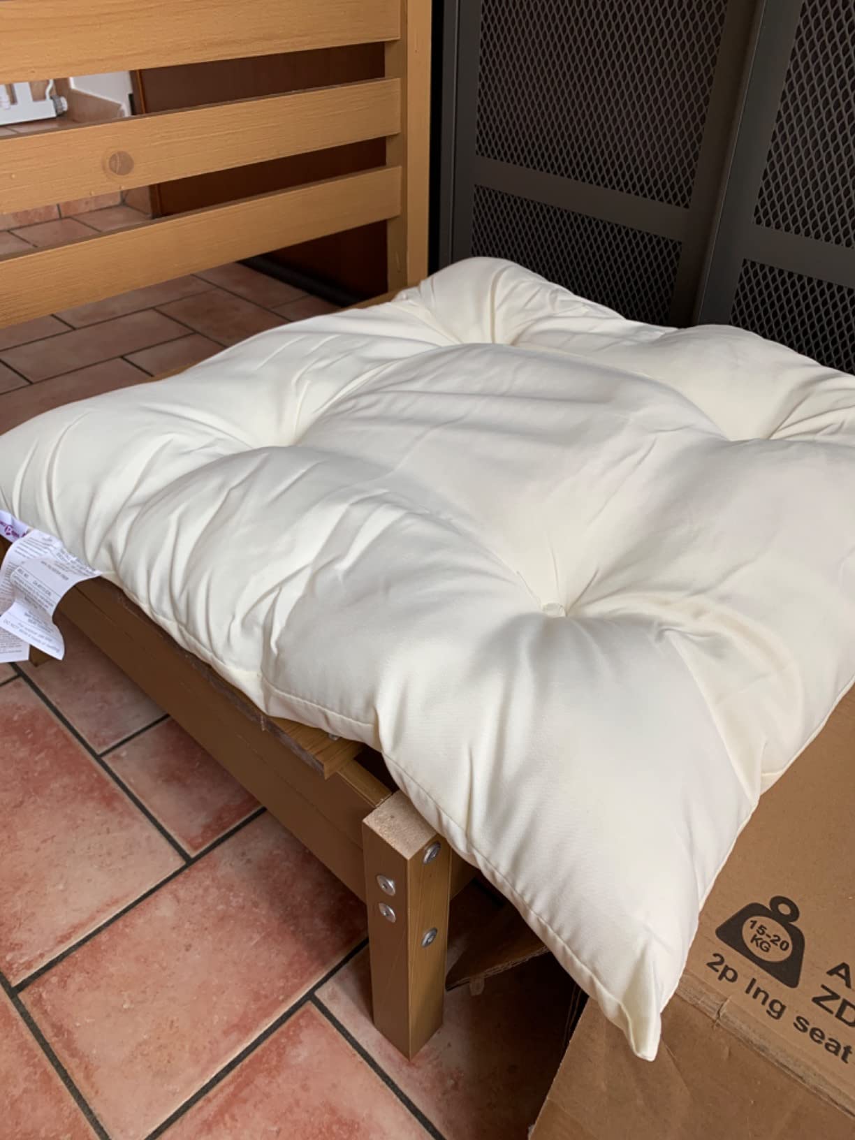 vidaXL Garten Ecksofa Modular Kiefer Braun Grau Kissen Lounge
