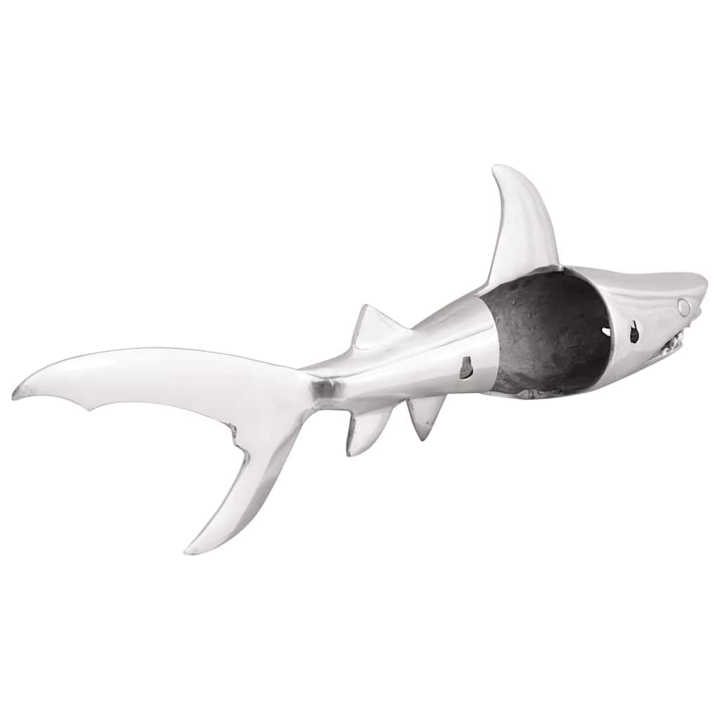 vidaXL Hai Skulptur Silber Aluminium 68 cm Deko