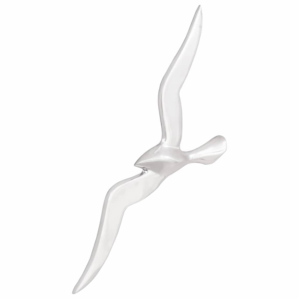 vidaXL Möwe 2 pcs Wandskulptur Silber Aluminium 45 cm