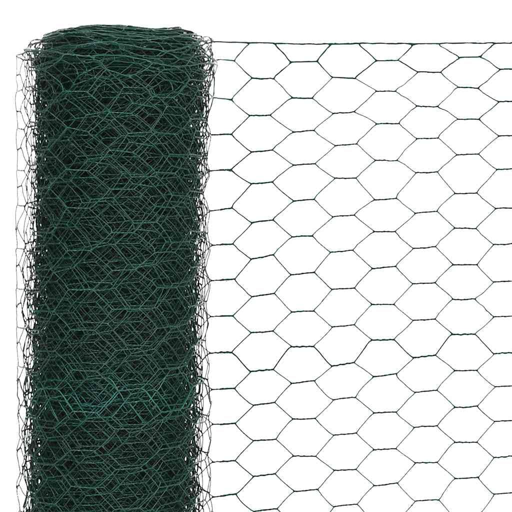 vidaXL Heim & Garten Drahtzaun Grün 25x1,2m PVC Stahl