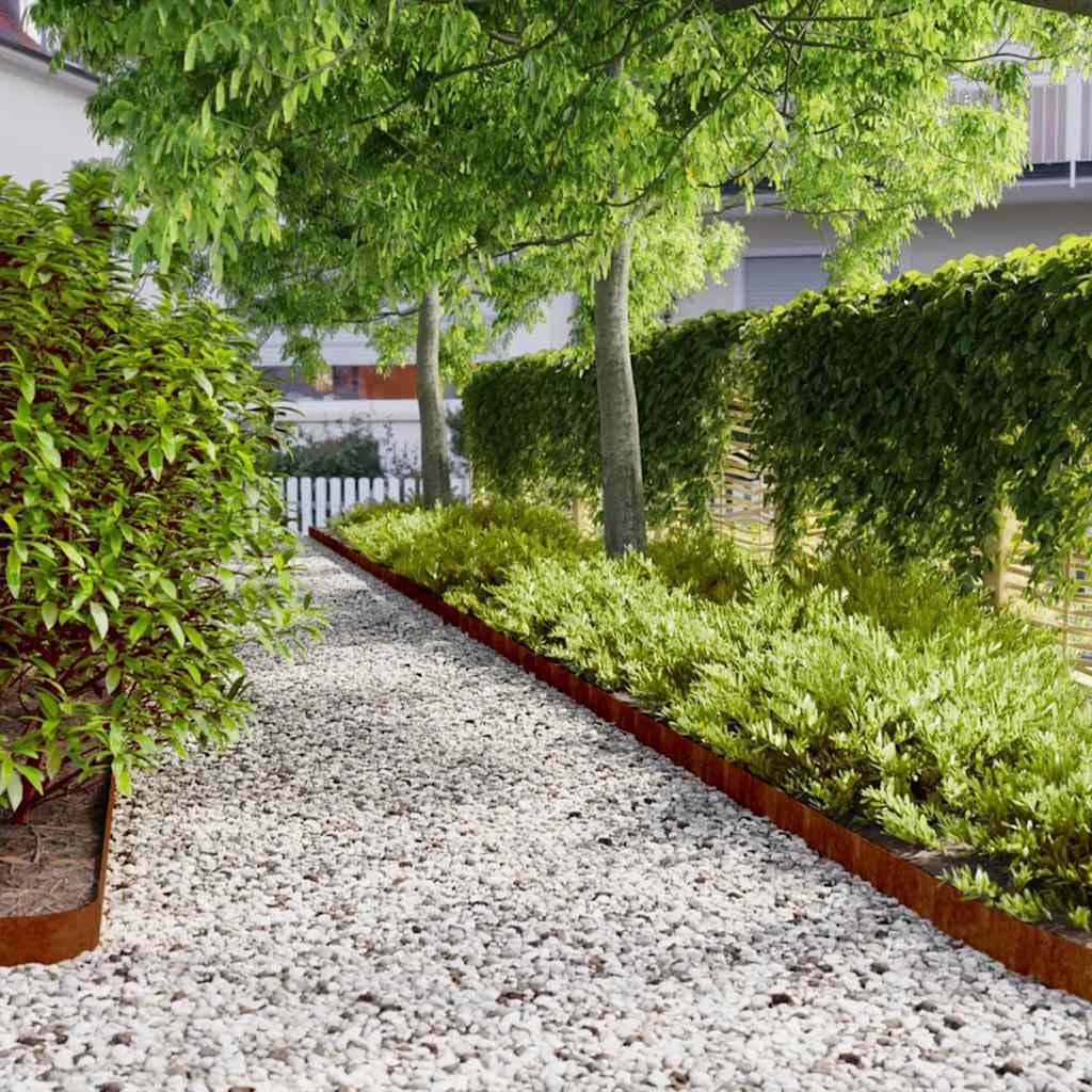 vidaXL Heim & Garten Rasenkanten Cortenstahl 50 Stk. 103 cm