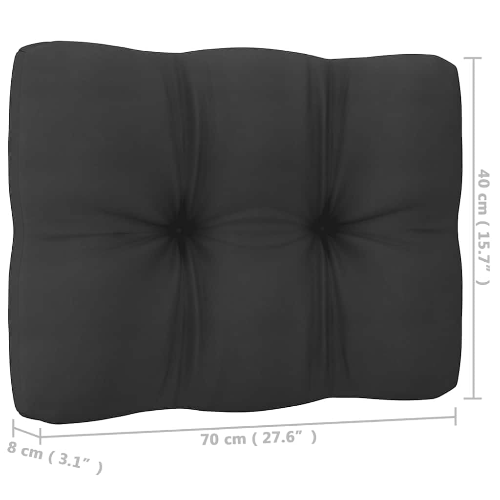 vidaXL Heim & Garten Mittelsofa Kiefer Weiß mit Anthrazit Kissen