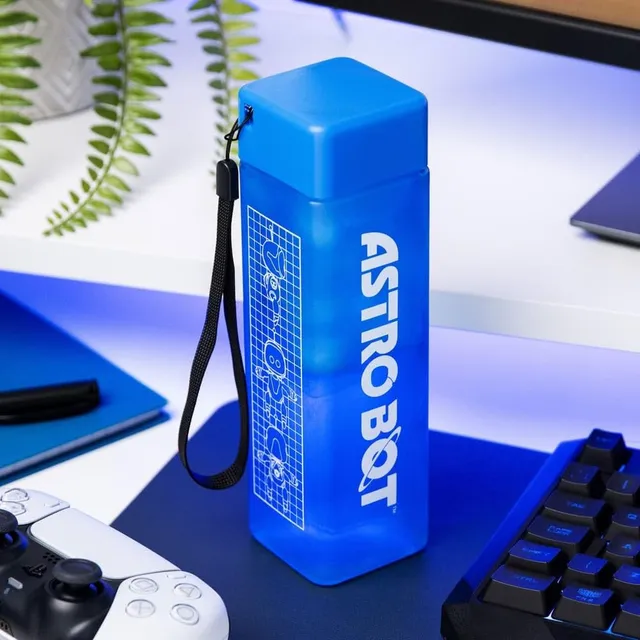 Paladone Astro Bot Wasserflasche 500 ml blau eckig