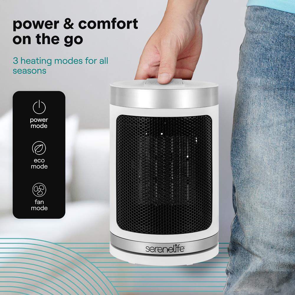 Serenelife Heizlüfter Keramik 1500W weiß mit WiFi Timer