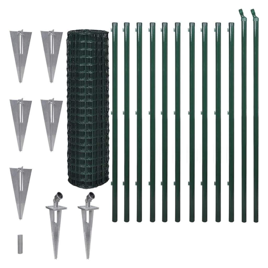vidaXL Heim & Garten Maschendrahtzaun 10x0,8 m mit Pfosten
