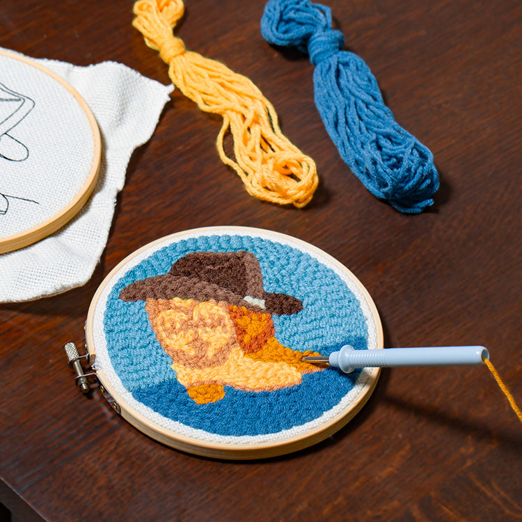 Kikkerland Crafters Western Punch Needle Stickset Cowboy