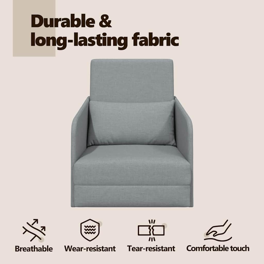 vidaXL Schlafsofa Hellgrau 65x80 cm Stoff Schlafcouch