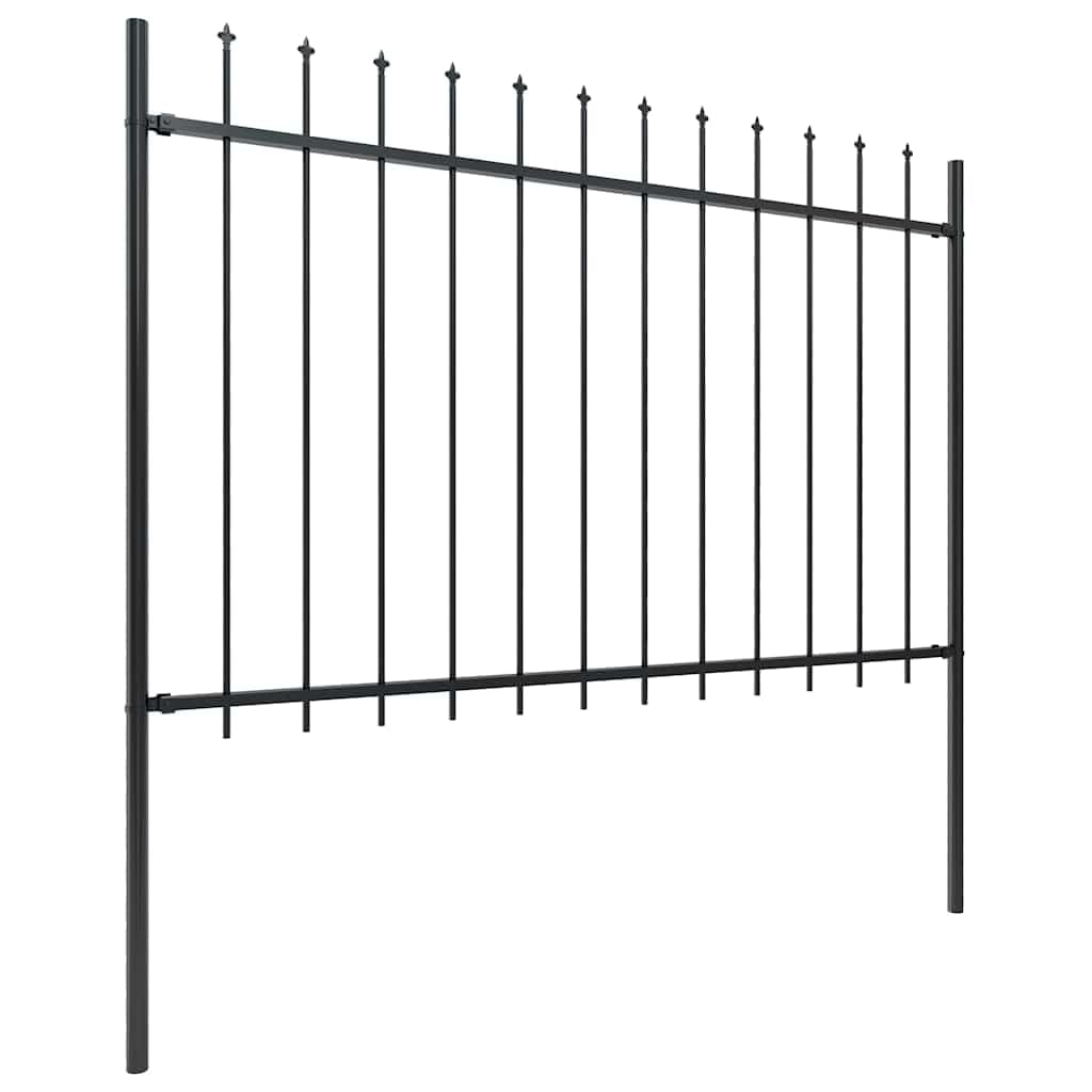 vidaXL Gartenzaun Speerspitzen Stahl 180x170 cm Schwarz