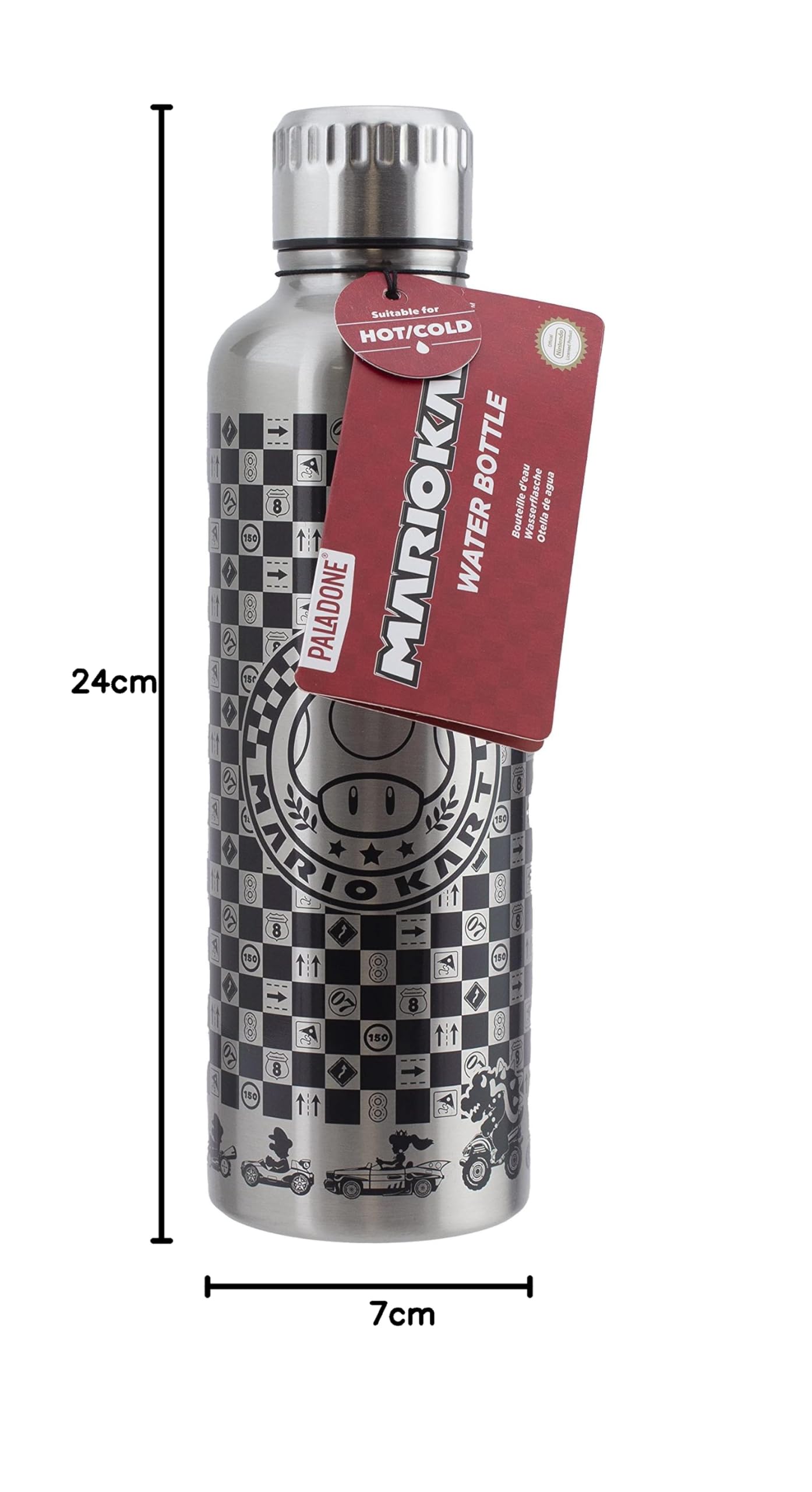 Paladone Mario Kart Metallwasserflasche Grau 500 ml