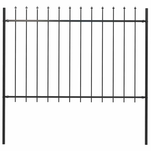 vidaXL Gartenzaun Speerspitzen Stahl 180x170 cm Schwarz
