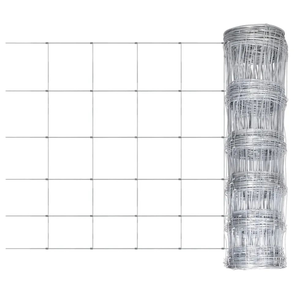 vidaXL Heim & Garten Gartenzaun Zaun Verzinkt 50x0,8m Silber