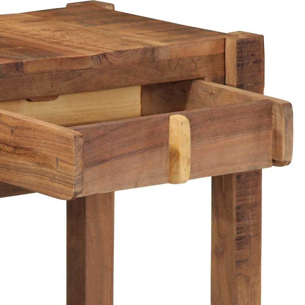 vidaXL Konsolentisch Massivholz Braun 107x33x76 3 Schubladen