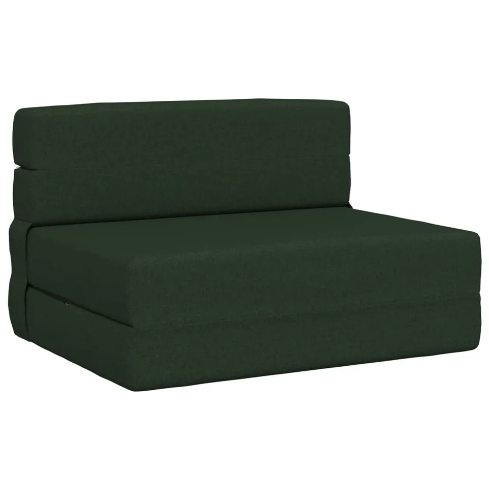 vidaXL Möbel Klappsofa Bett Dunkelgrün 100 cm Stoff Schaumstoff
