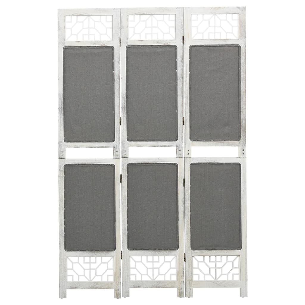 vidaXL Paravent 3-tlg. Raumteiler Grau 105x165cm Stoff