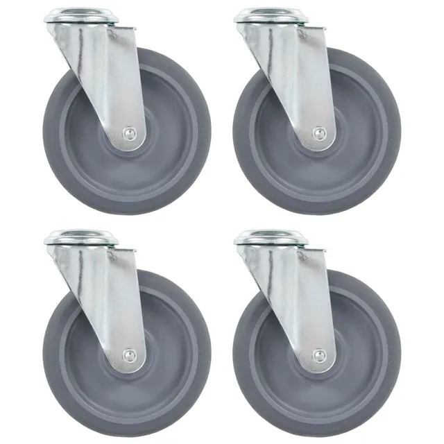 vidaXL 8x Lenkrolle Bolzenloch 125mm 320kg Gummi