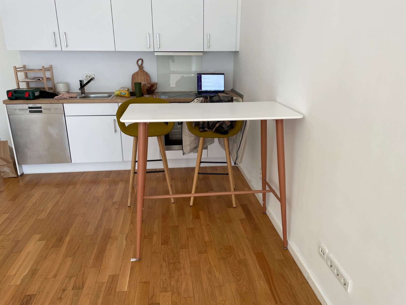 vidaXL Bartisch Bartresen Stehtisch Weiß 120x60x105cm MDF