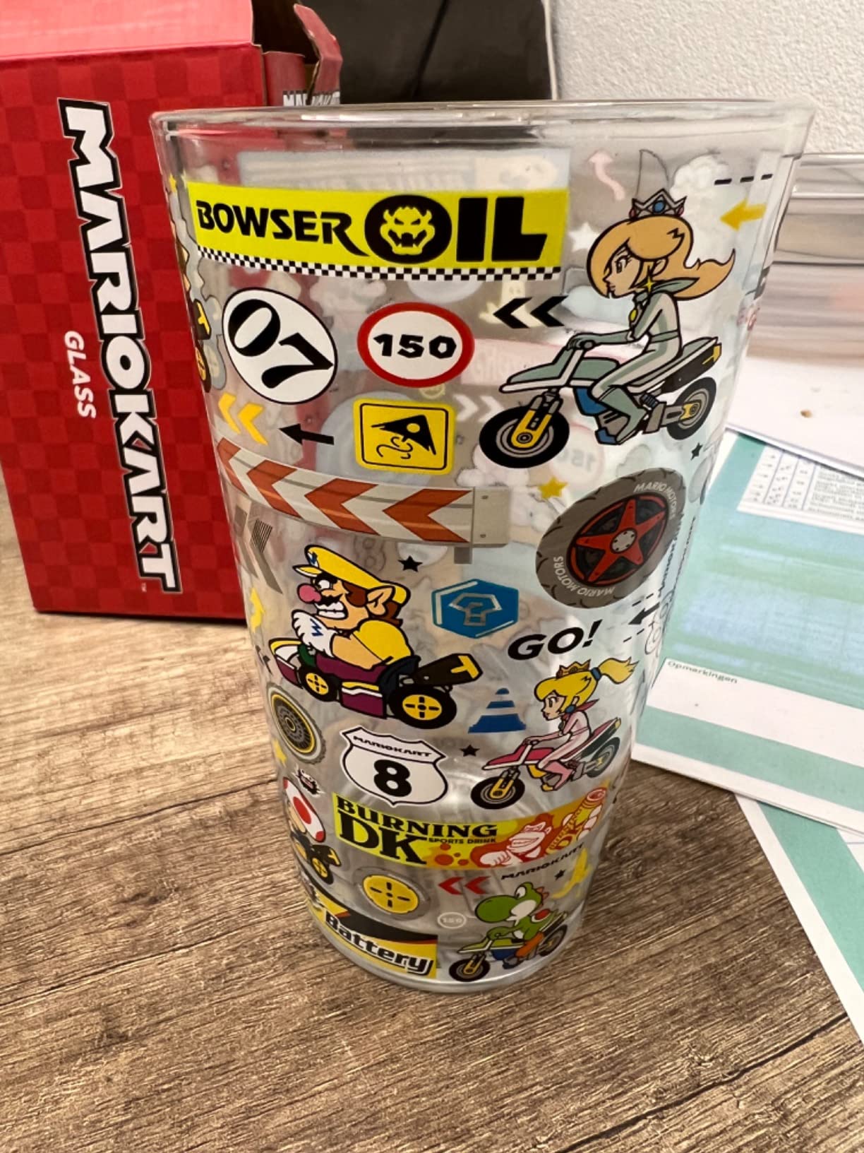 Paladone Mario Kart Glas Trinkglas farbiges Sammlerglas