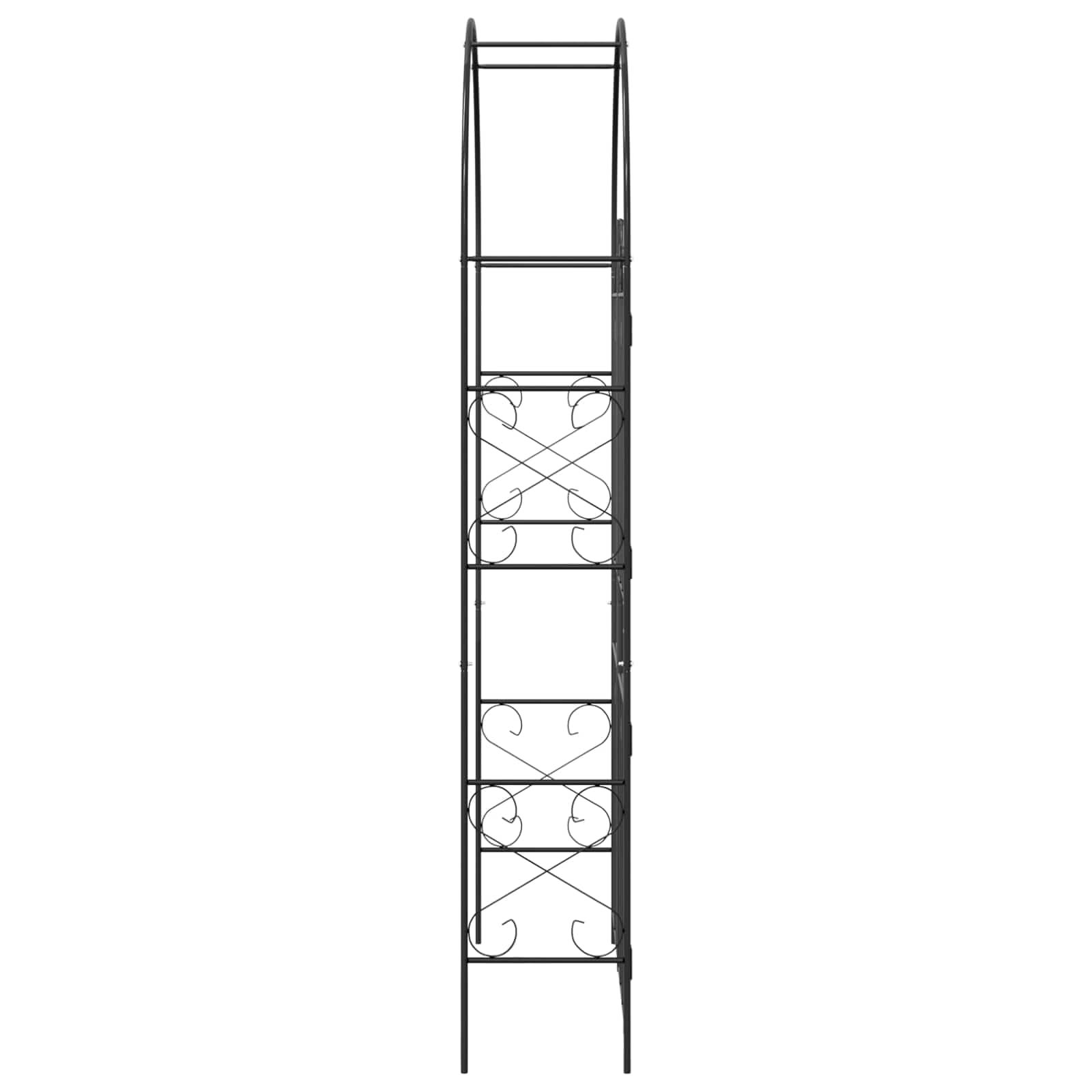 vidaXL Heim & Garten Gartenbogen 115x37x226 Schwarz Stahl