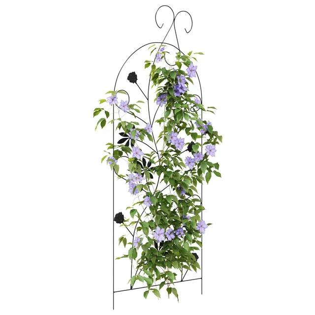 vidaXL Heim & Garten Gartenzaun Schwarz 3er Set Stahl 112 cm