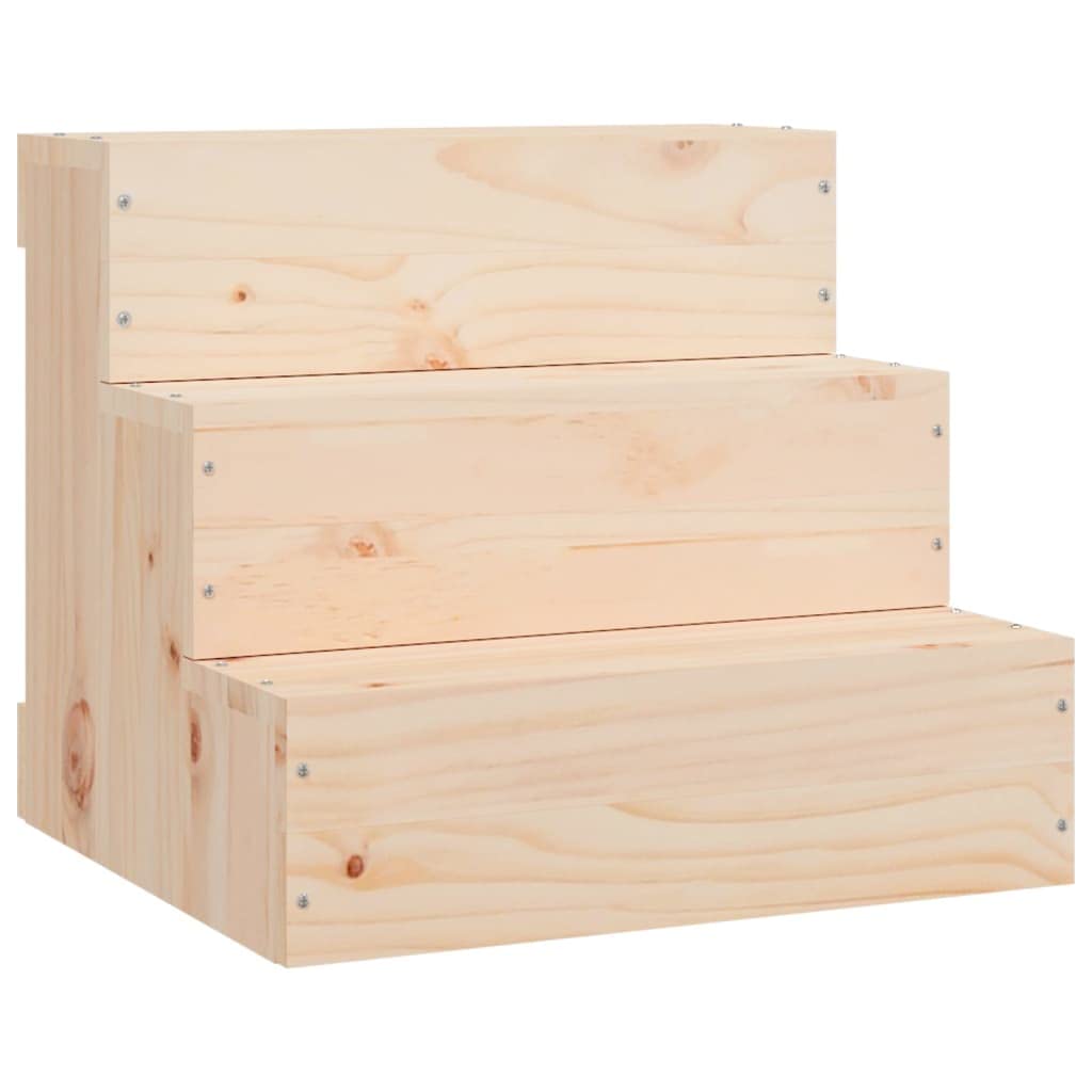 vidaXL Haustiertreppe Massivholz Kiefer Hundetreppe 40x37,5x35 Natur