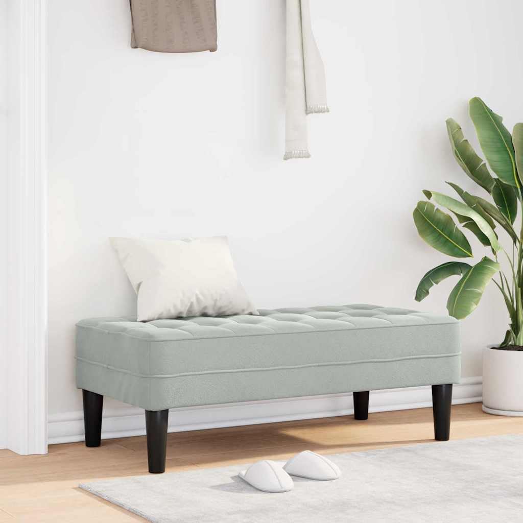 vidaXL Bank mit Kissen Hellgrau 113x57x39 cm Samt