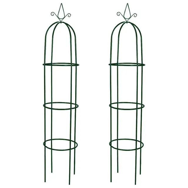 vidaXL Garten-Ranktürme 2 Stk Dunkelgrün 190 cm Eisen