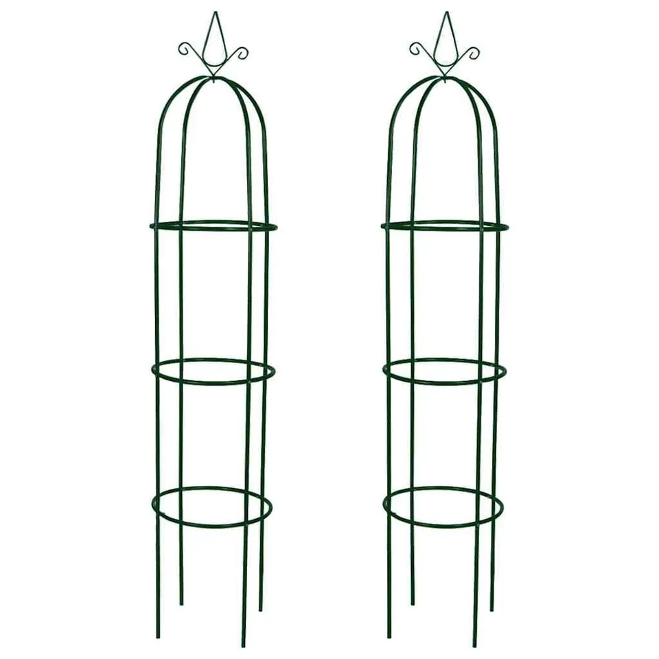 vidaXL Garten-Ranktürme 2 Stk Dunkelgrün 190 cm Eisen