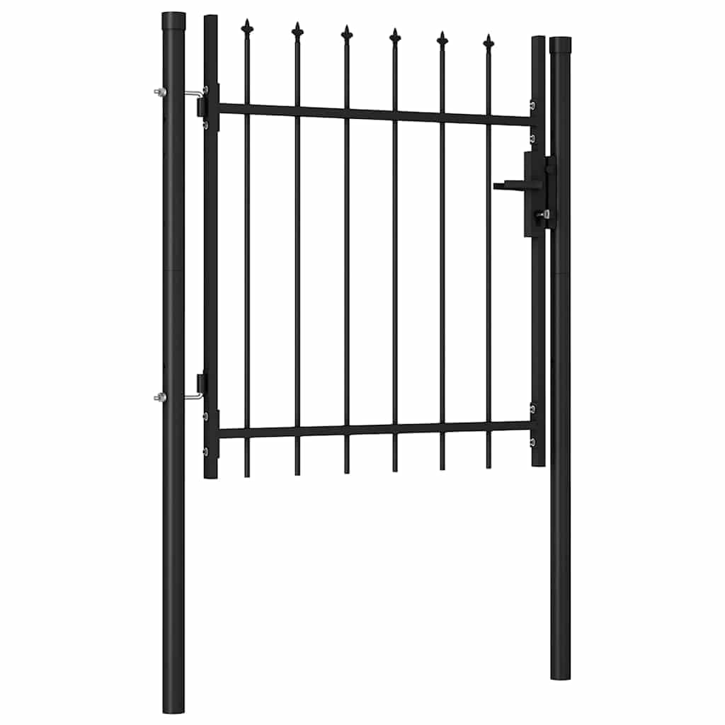 vidaXL BOXTEL Zauntor Stahl Schwarz 100x175 cm Gartentor Einzeltür