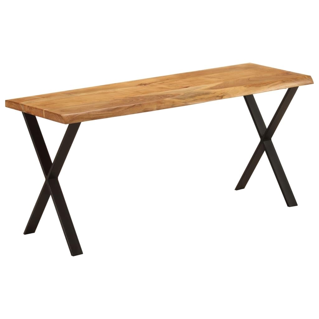 vidaXL Heim & Garten Bank Baumkante Akazie 105 cm Schwarz