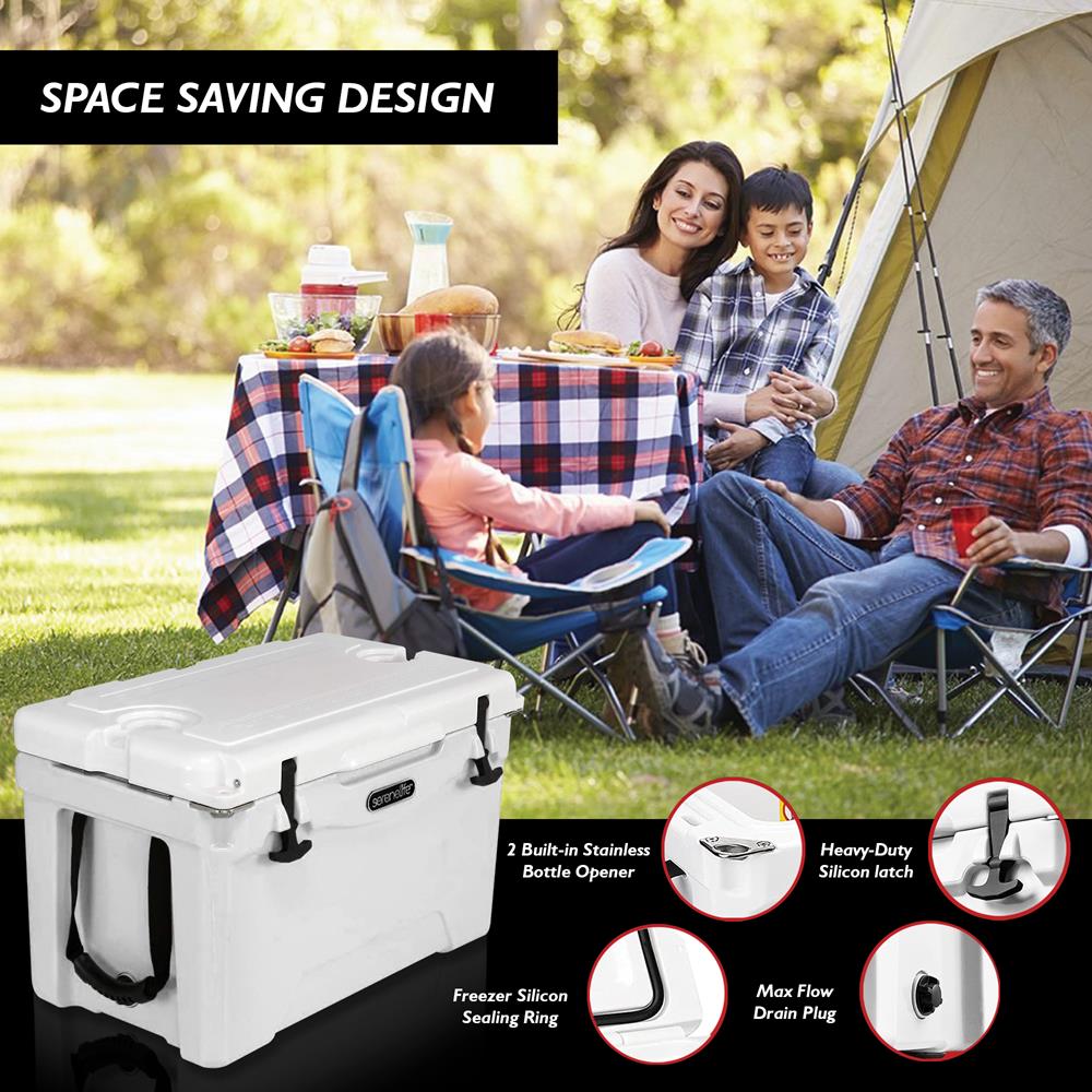Serenelife Camping Kühlbox 75 Quart Weiß 5 Tage