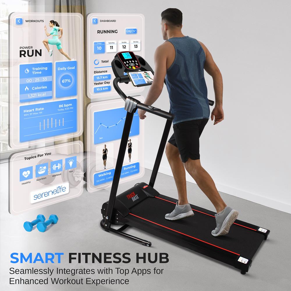 Serenelife Fitness Equipment Laufband klappbar Bluetooth 12 Programme