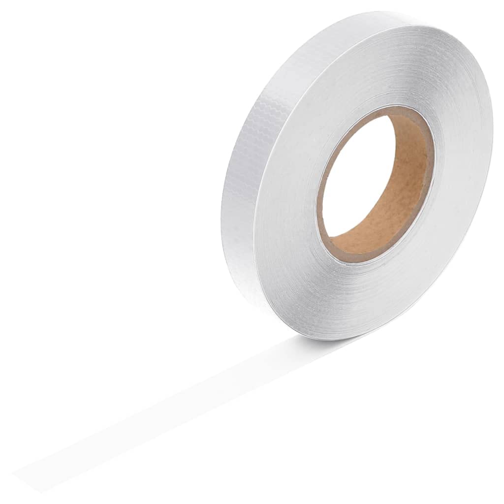 vidaXL Heim & Garten Reflektorband Weiß 2,5cmx50m PVC