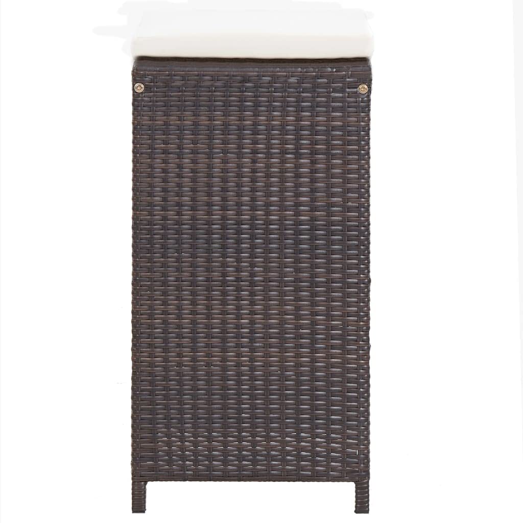vidaXL Gartenbar Set 7-tlg Bartisch Poly Rattan Braun