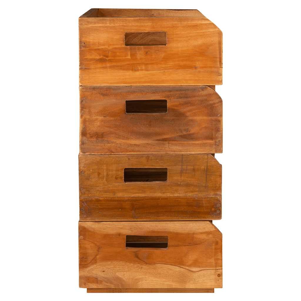 vidaXL Möbel Weinregal Altholz 4er-Set 16 Flaschen Massivholz