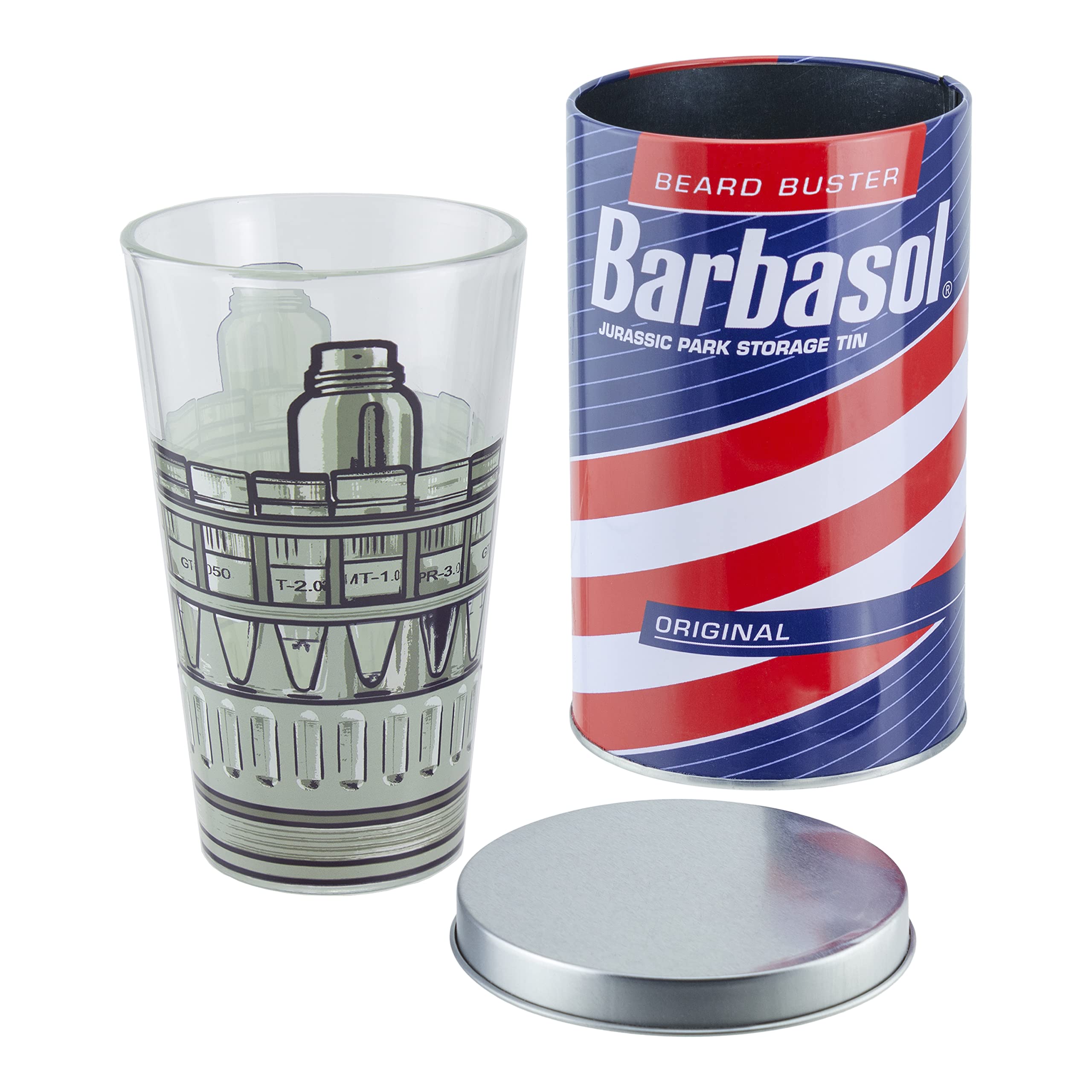 Paladone Drinkware Jurassic Park Glas 450ml Barbasol Dose