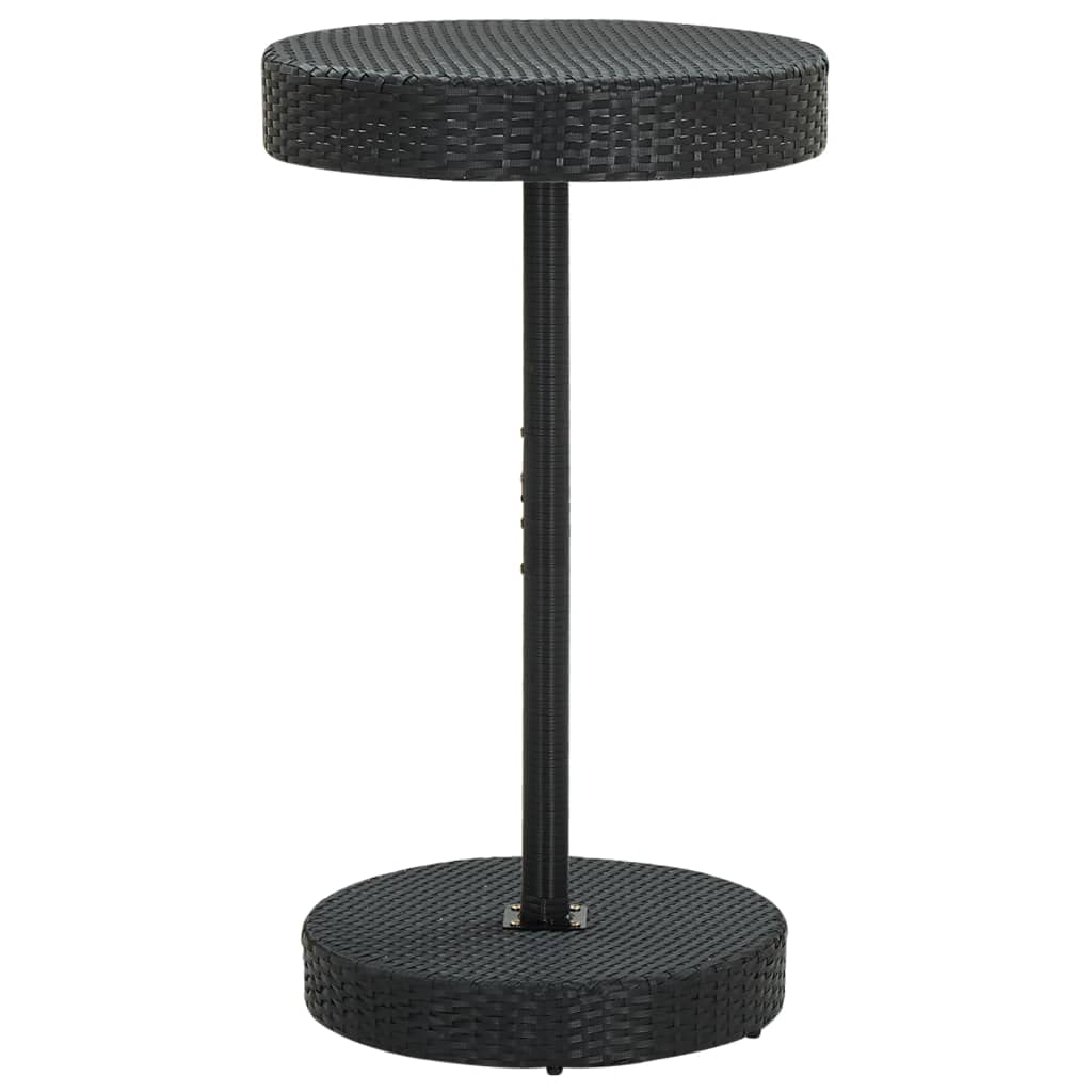 vidaXL Gartenbar-Set 3-tlg. Poly Rattan Schwarz mit Kissen